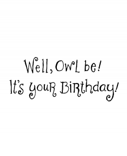 Owl Be Birthday Wood Mount Stamp E2-1571E