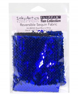 Reversible Sequin Fabric: Royal Blue to White - SQRB2WH