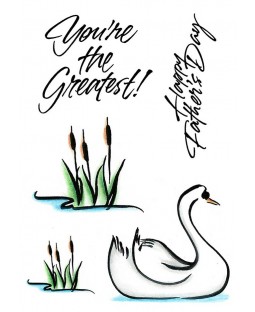 Brushed Swan Clear Stamp Set 11245MC