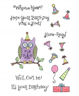 Owl Birthday Clear Stamp Set 10966MC