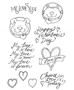 Valentine Critters #1 Clear Stamp Set 10949MC