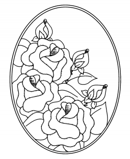 Rose Oval Wood Mount Stamp P1-2901K