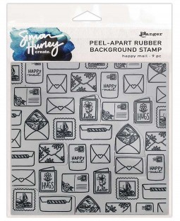 Simon Hurley Peel-Apart Background Stamp: Happy Mail - HUR75516