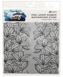Simon Hurley Peel-Apart Background Stamp: Lovely Lilies HUR75479