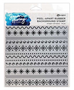 Simon Hurley Peel-Apart Background Stamp: Magic Stripes HUR82576