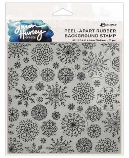 Simon Hurley Peel-Apart Background Stamp: Stitched Snowflakes HUR79002