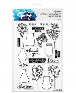 Simon Hurley Clear Stamp Set: Sketched Florals - HUR78791