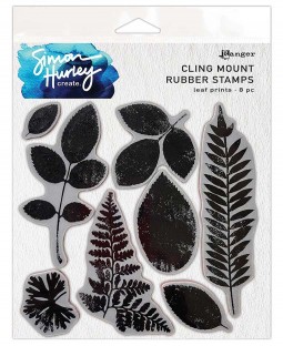 Simon Hurley Cling Mount Rubber Stamps: Leaf Prints HUR84846