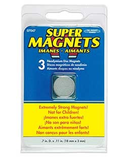Disc Magnets, 3/4" x 1/8" - MAG07047