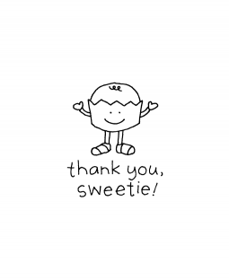 Sweetie Thanks Wood Mount Stamp D1-10836D