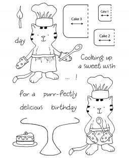 Tammy DeYoung Baking Kitty Clear Stamp Set 11047MC