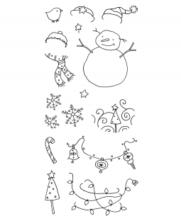 Stylish Snowy Clear Stamp Set 10998LC
