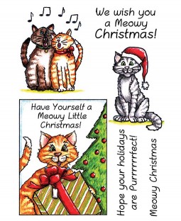 Punny Christmas Cats Clear Stamp Set 11124MC