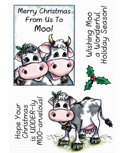 Punny Christmas Cows Clear Stamp Set 11125MC