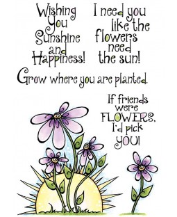 Swirly Sunshine & Flowers Clear Stamp Set 11159MC