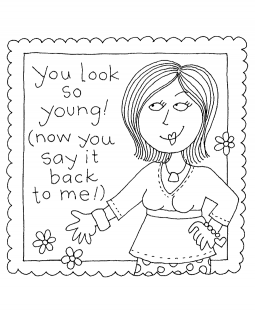 You Look Young Wood Mount Stamp M2-0191J