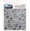 Simon Hurley Peel-Apart Background Stamp: Happy Mail HUR75516